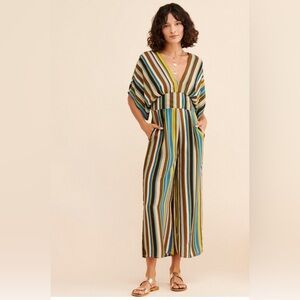 Adelyn Rae Stripped Jumpsuit with Dolman Sleeves